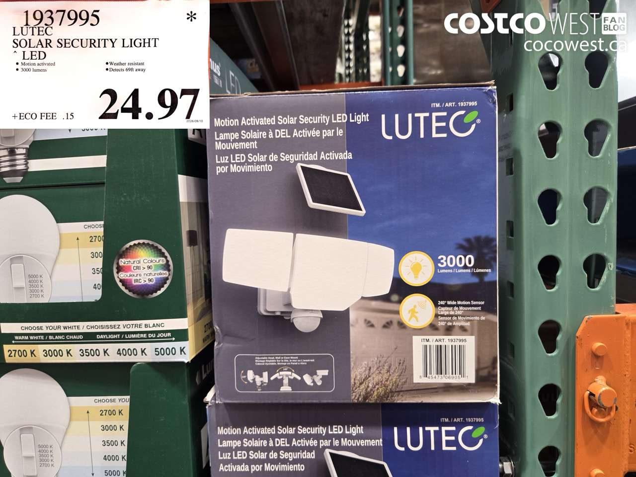 1937995 LUTEC SOLAR SECURITY LIGHT LED $24.97