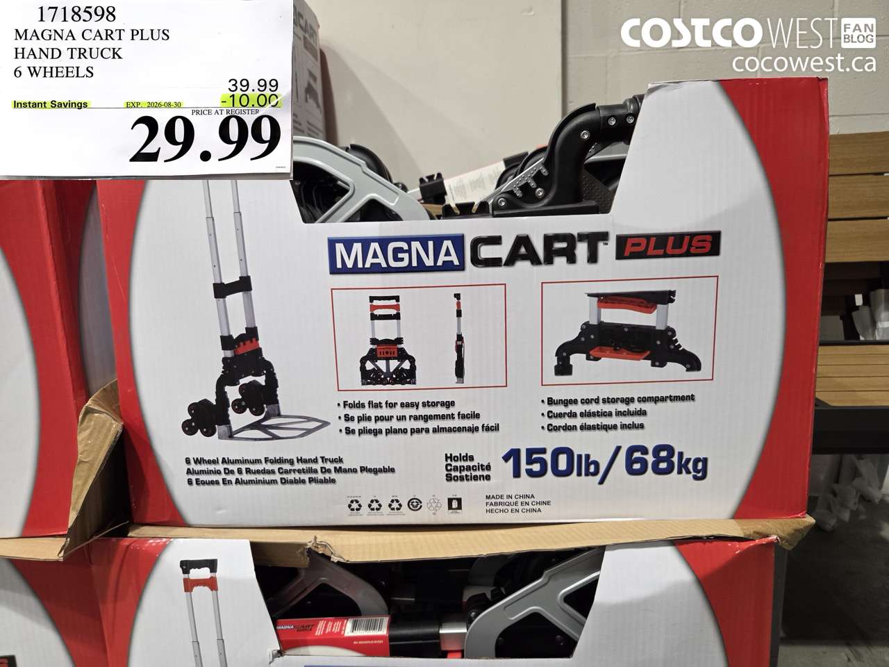 1718598 MAGNA CART PLUS HAND TRUCK 6 WHEELS ($10.00 INSTANT SAVINGS EXPIRES ON 2026-08-30) $29.99