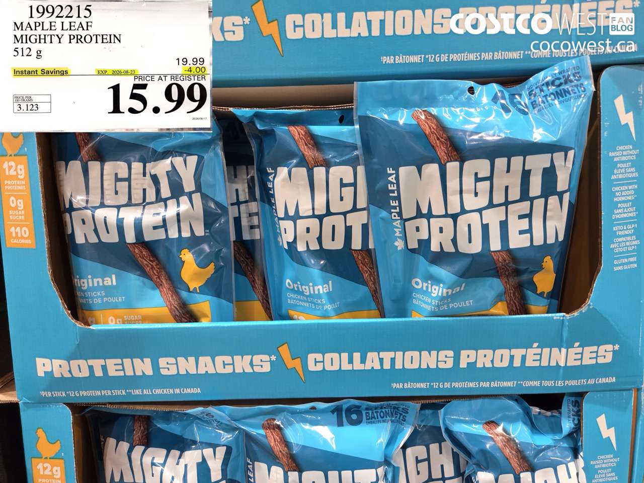 1992215 MAPLE LEAF MIGHTY PROTEIN 512 G ($4.00 INSTANT SAVINGS EXPIRES ON 2026-08-23) $15.99