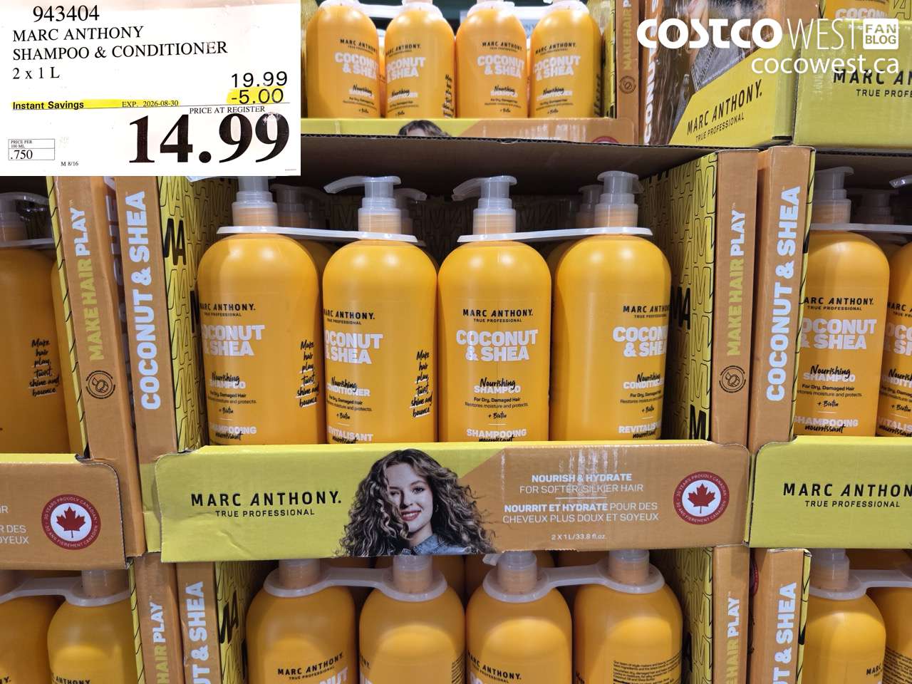 943404 MARC ANTHONY SHAMPOO & CONDITIONER 2 X 1 L ($5.00 INSTANT SAVINGS EXPIRES ON 2026-08-30) $14.99