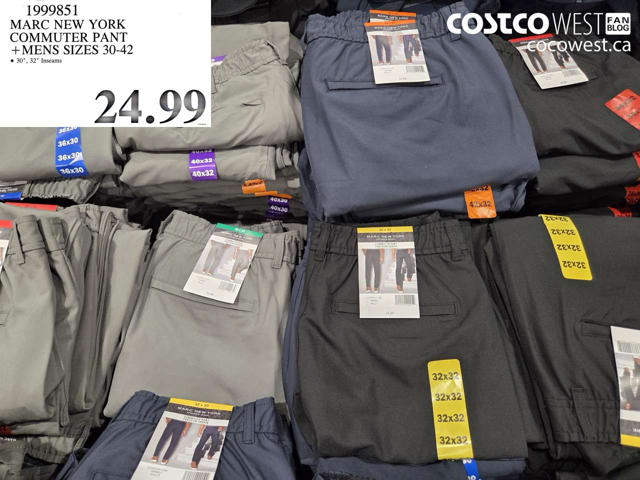 1999851 MARC NEW YORK COMMUTER PANT MENS SIZES 30-42 $24.99