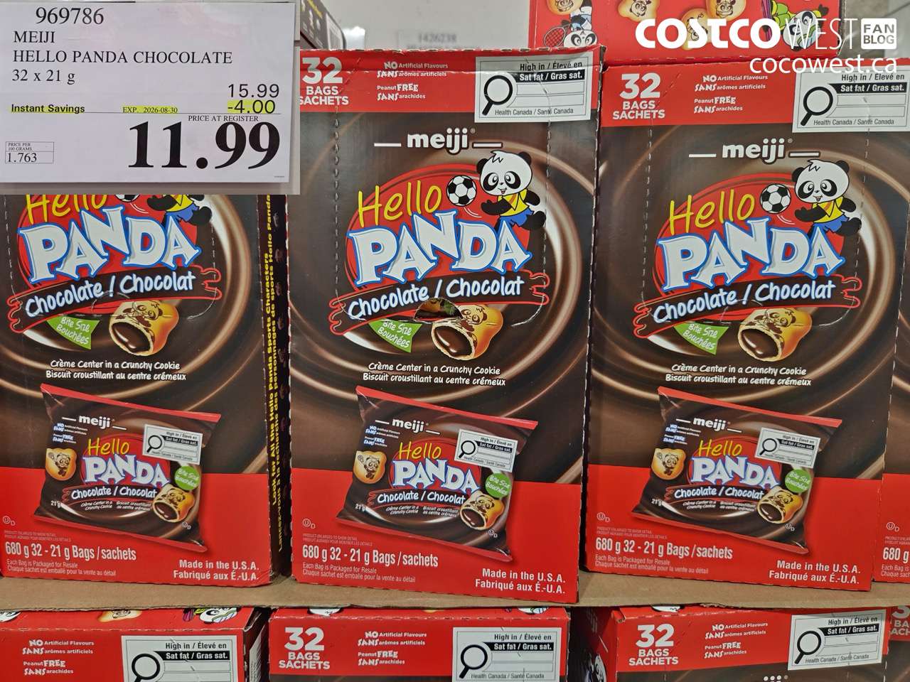 969786 MEIJI HELLO PANDA CHOCOLATE 32 X 21 G ($4.00 INSTANT SAVINGS EXPIRES ON 2026-08-30) $11.99