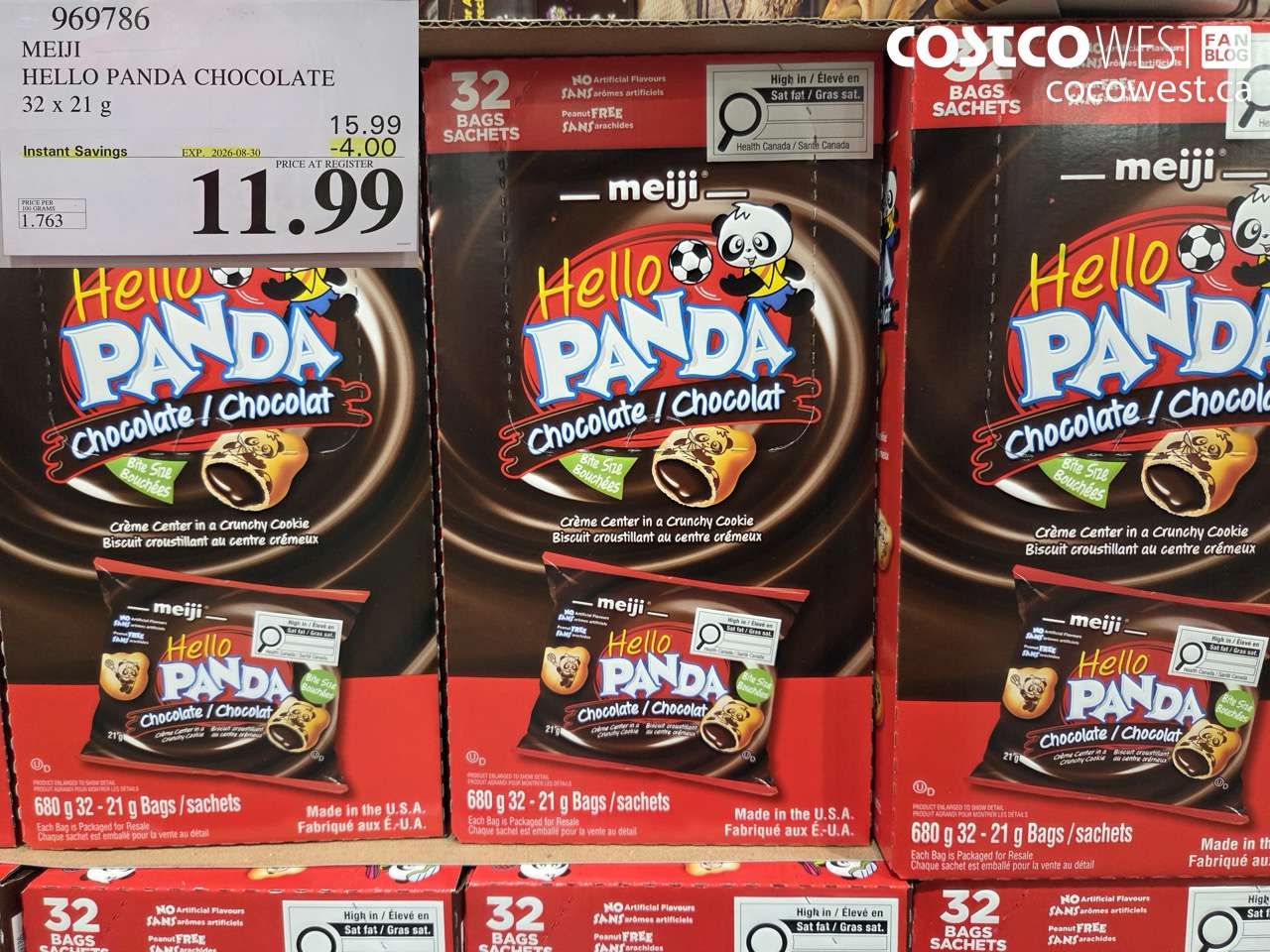969786 MEIJI HELLO PANDA CHOCOLATE 32 X 21 G ($4.00 INSTANT SAVINGS EXPIRES ON 2026-08-30) $11.99