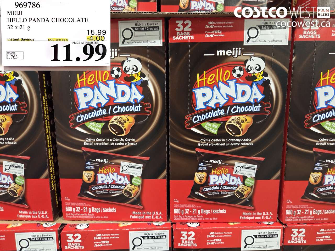 969786 MEIJI HELLO PANDA CHOCOLATE 32 X 21 G ($4.00 INSTANT SAVINGS EXPIRES ON 2026-08-30) $11.99