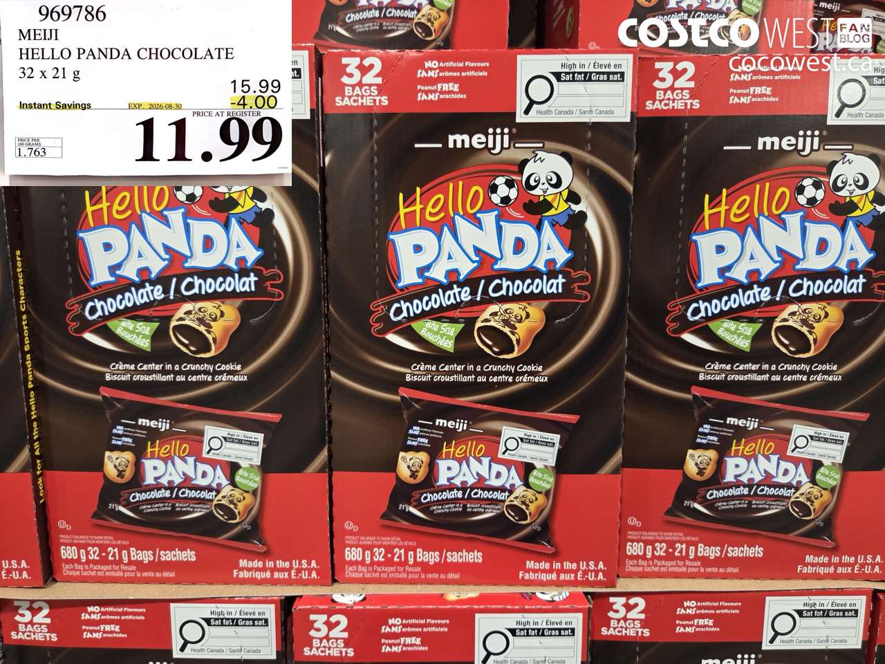 969786 MEIJI HELLO PANDA CHOCOLATE 32 X 21 G ($4.00 INSTANT SAVINGS EXPIRES ON 2026-08-30) $11.99
