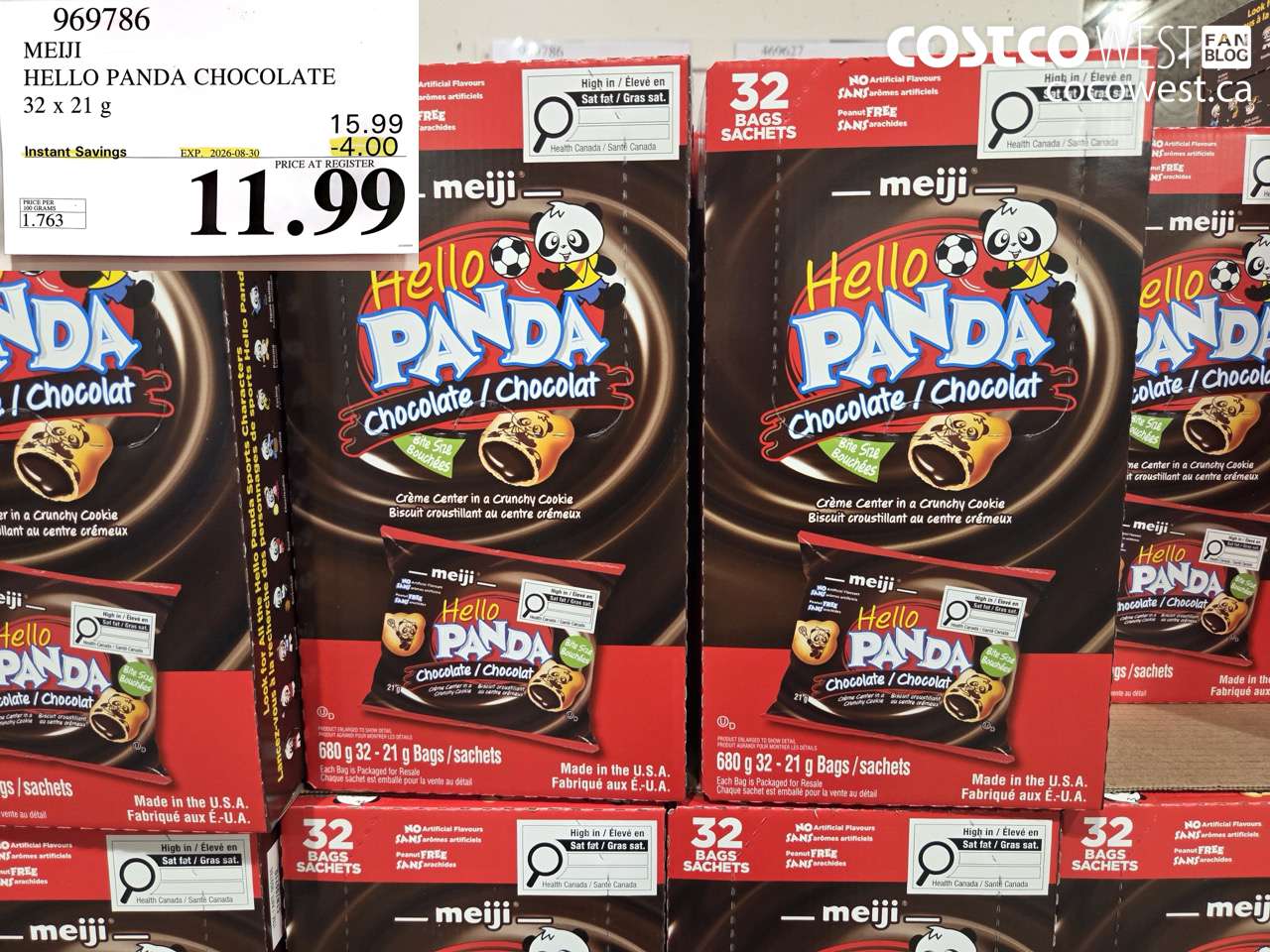 969786 MEIJI HELLO PANDA CHOCOLATE 32 X 21 G ($4.00 INSTANT SAVINGS EXPIRES ON 2026-08-30) $11.99