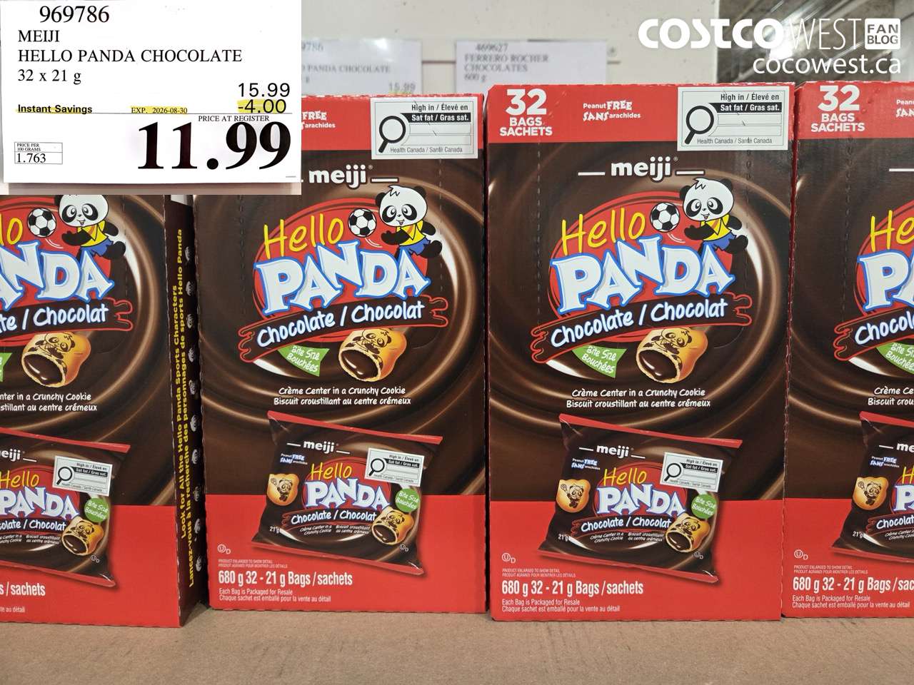 969786 MEIJI HELLO PANDA CHOCOLATE 32 X 21 G ($4.00 INSTANT SAVINGS EXPIRES ON 2026-08-30) $11.99