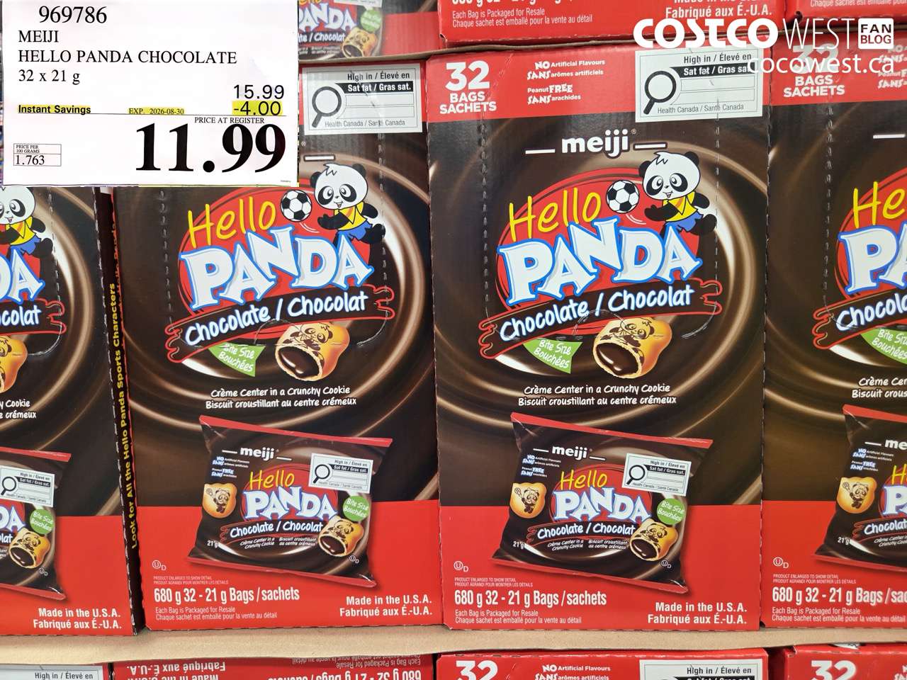969786 MEIJI HELLO PANDA CHOCOLATE 32 X 21 G ($4.00 INSTANT SAVINGS EXPIRES ON 2026-08-30) $11.99
