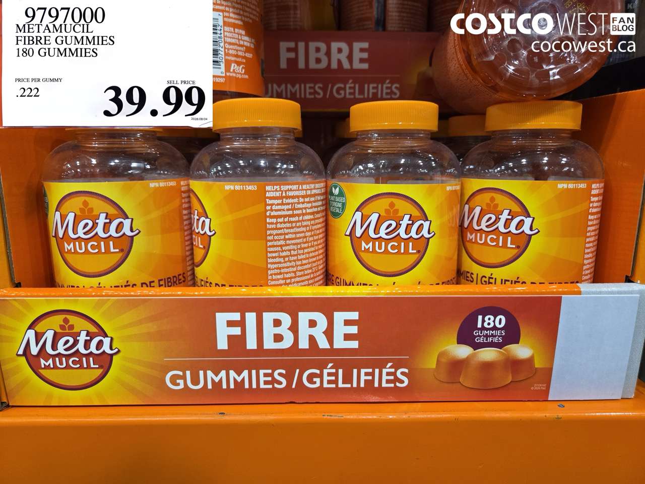 9797000 METAMUCIL FIBRE GUMMIES 180 GUMMIES $39.99