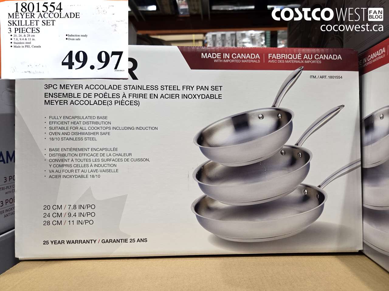 1801554 MEYER ACCOLADE SKILLET SET 3 PIECES $49.97