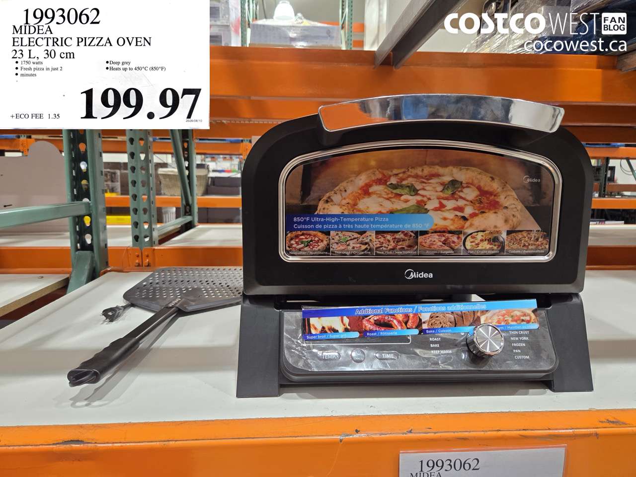 1993062 MIDEA ELECTRIC PIZZA OVEN 23 L, 30 CM $199.97