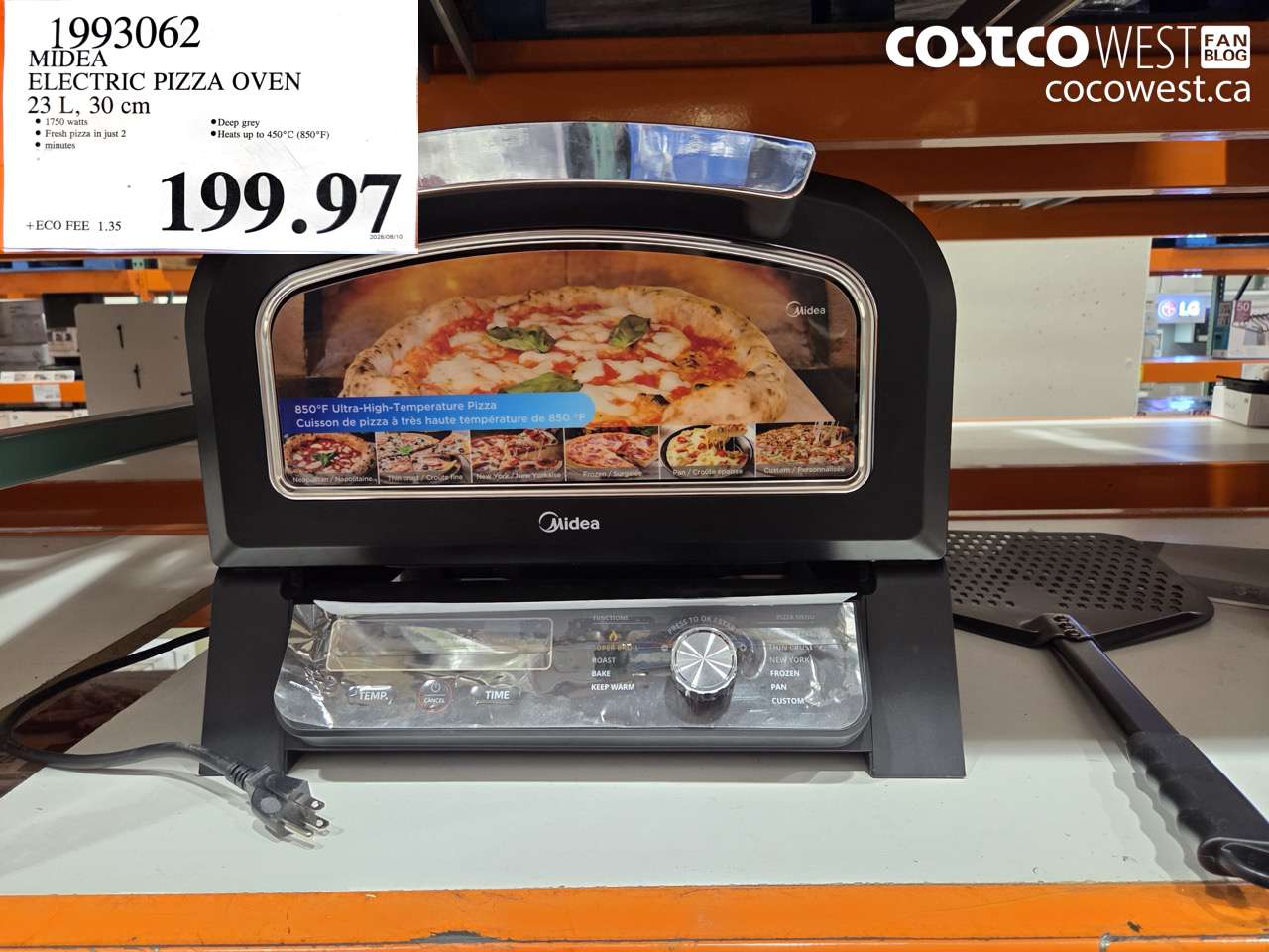 1993062 MIDEA ELECTRIC PIZZA OVEN 23 L, 30 CM $199.97