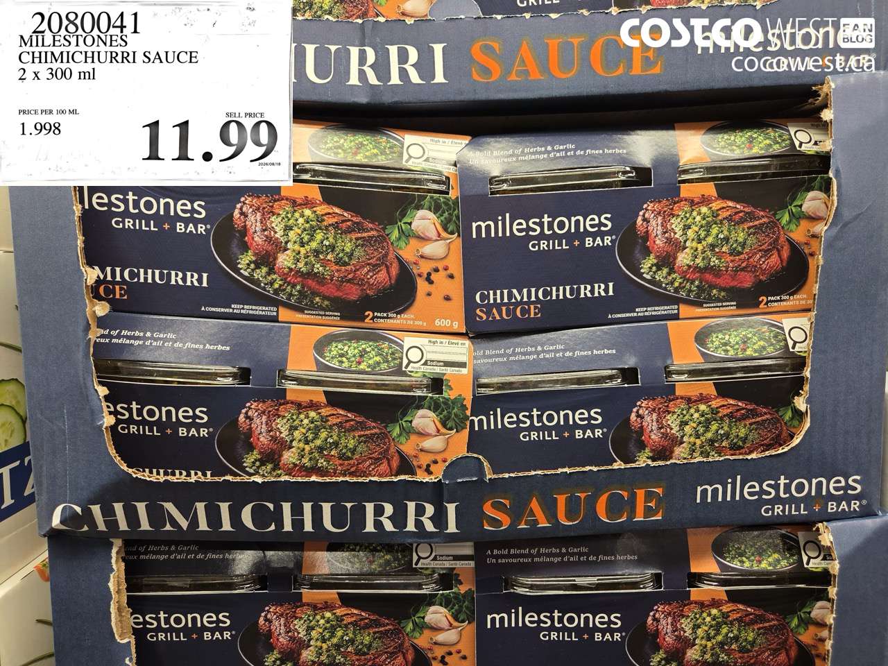 2080041 MILESTONES CHIMICHURRI SAUCE 2 X 300 ML $11.99