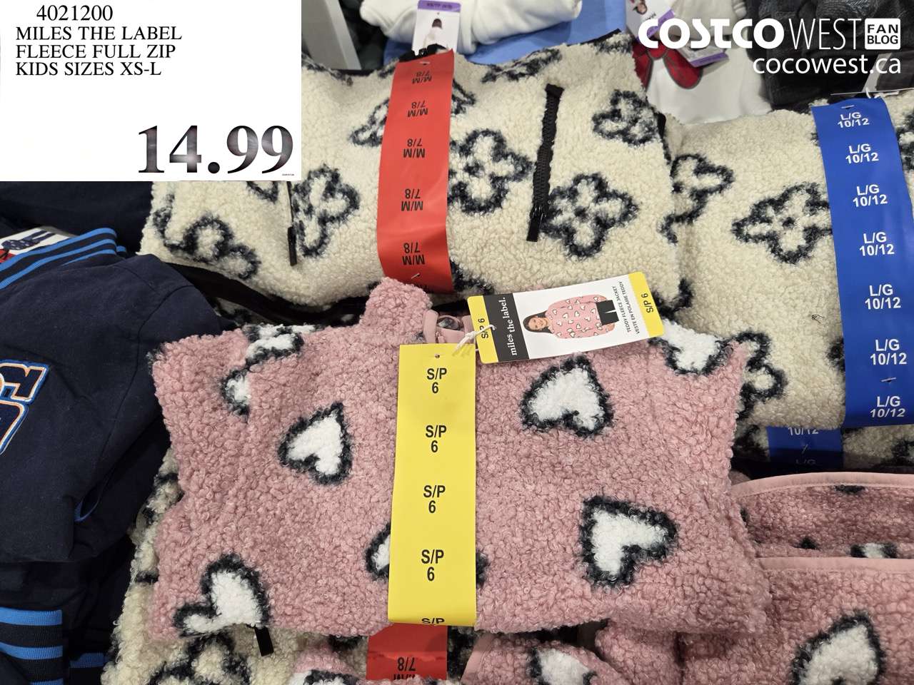 4021200 MILES THE LABEL FLEECE FULL ZIP KIDS SIZES XS-L $14.99