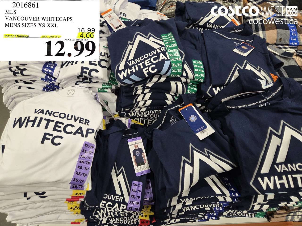 2016861 MLS VANCOUVER WHITECAPS MENS SIZES XS-XXL ($4.00 INSTANT SAVINGS EXPIRES ON 2026-08-23) $12.99