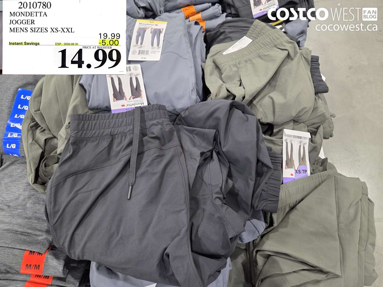 2010780 MONDETTA JOGGER MENS SIZES XS-XXL ($5.00 INSTANT SAVINGS EXPIRES ON 2026-08-30) $14.99