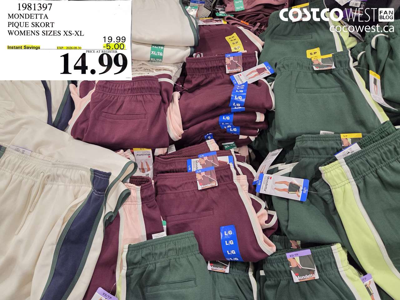 1981397 MONDETTA PIQUE SKORT WOMENS SIZES XS-XL ($5.00 INSTANT SAVINGS EXPIRES ON 2026-08-30) $14.99