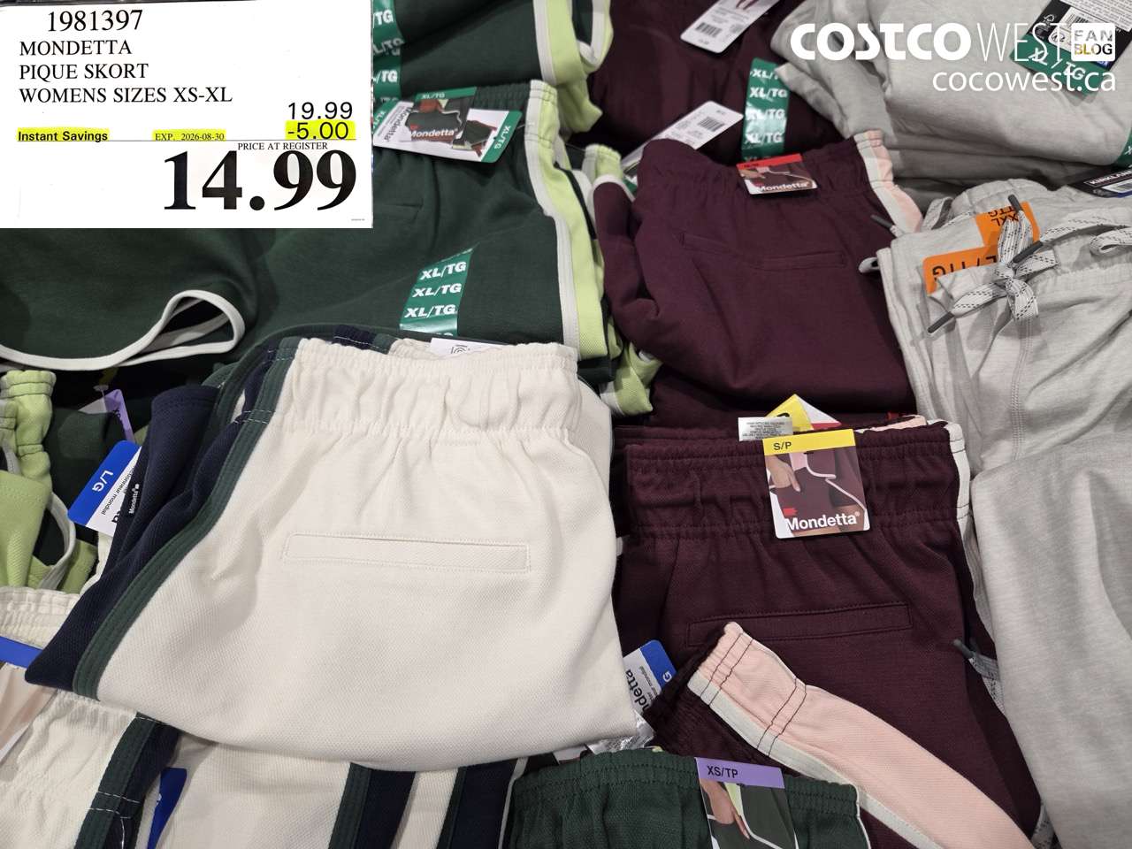 1981397 MONDETTA PIQUE SKORT WOMENS SIZES XS-XL ($5.00 INSTANT SAVINGS EXPIRES ON 2026-08-30) $14.99