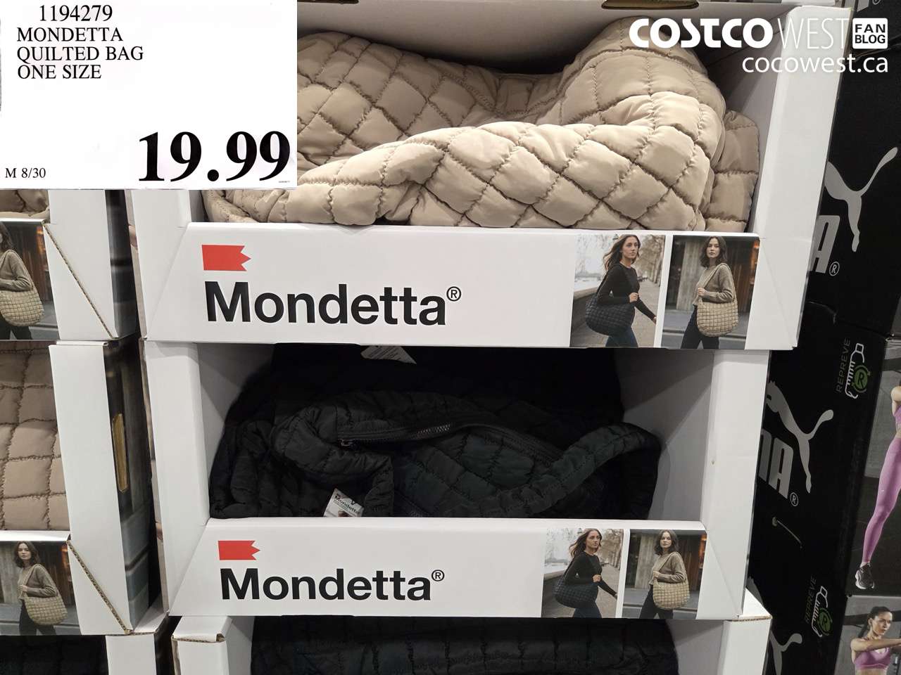 1194279 MONDETTA QUILTED BAG ONE SIZE $19.99