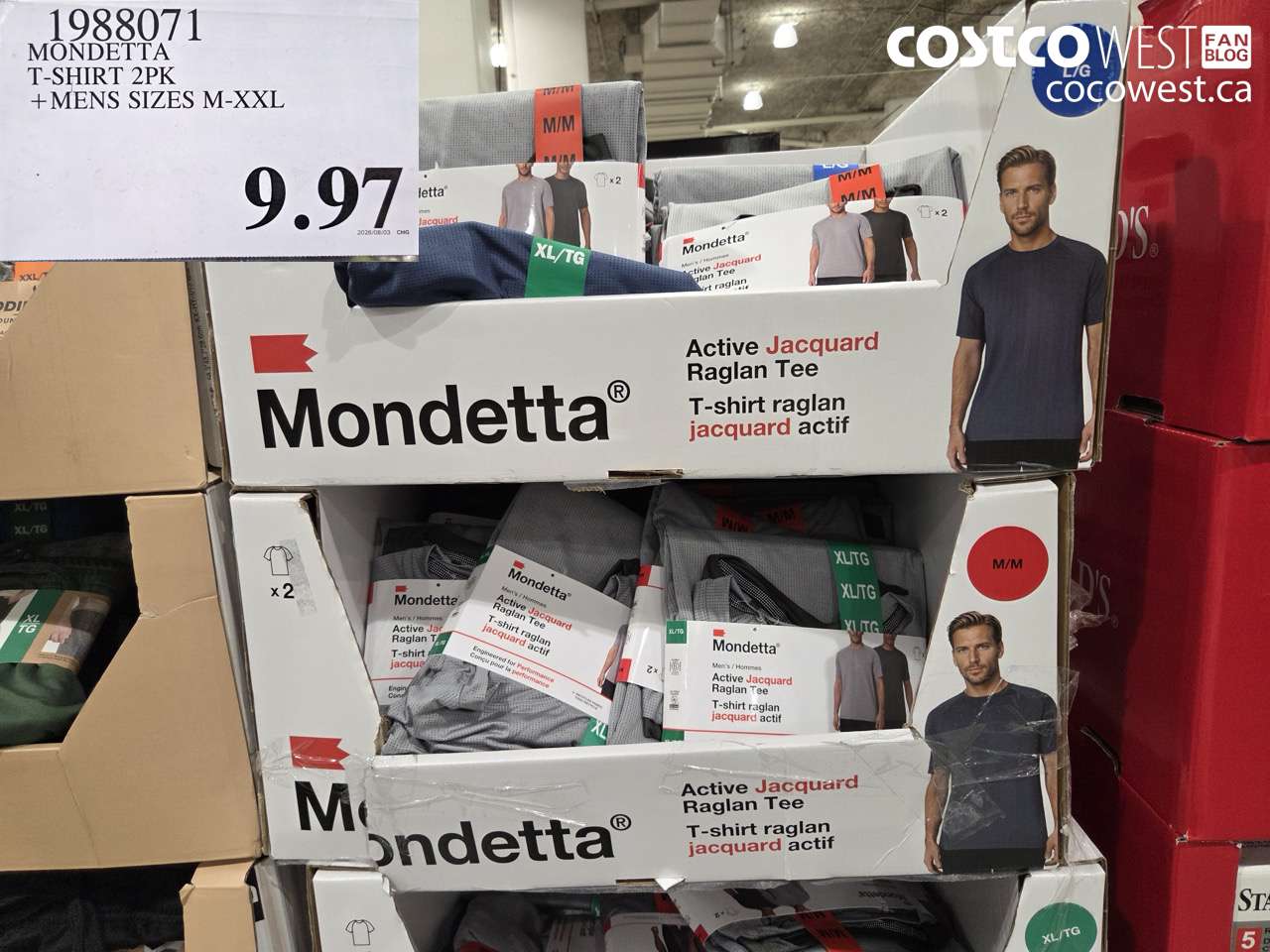 1988071 MONDETTA T-SHIRT 2PK MENS SIZES M-XXL $9.97
