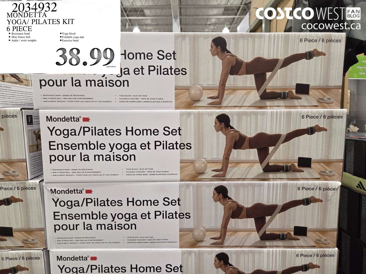 2034932 MONDETTA YOGA/ PILATES KIT 6 PIECE $38.99