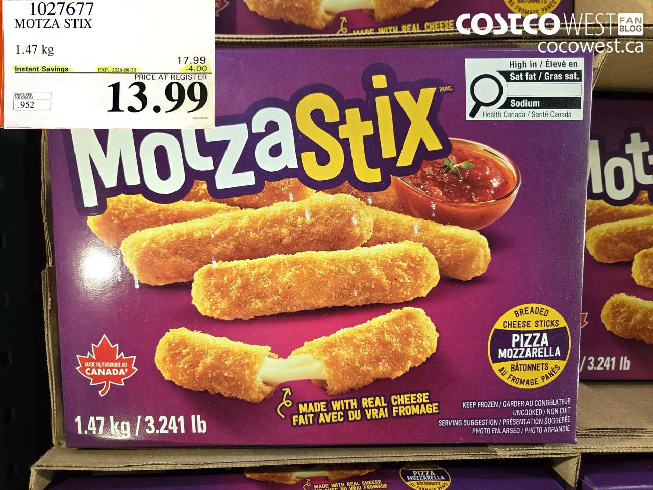 1027677 MOTZA STIX 1.47 KG ($4.00 INSTANT SAVINGS EXPIRES ON 2026-08-30) $13.99