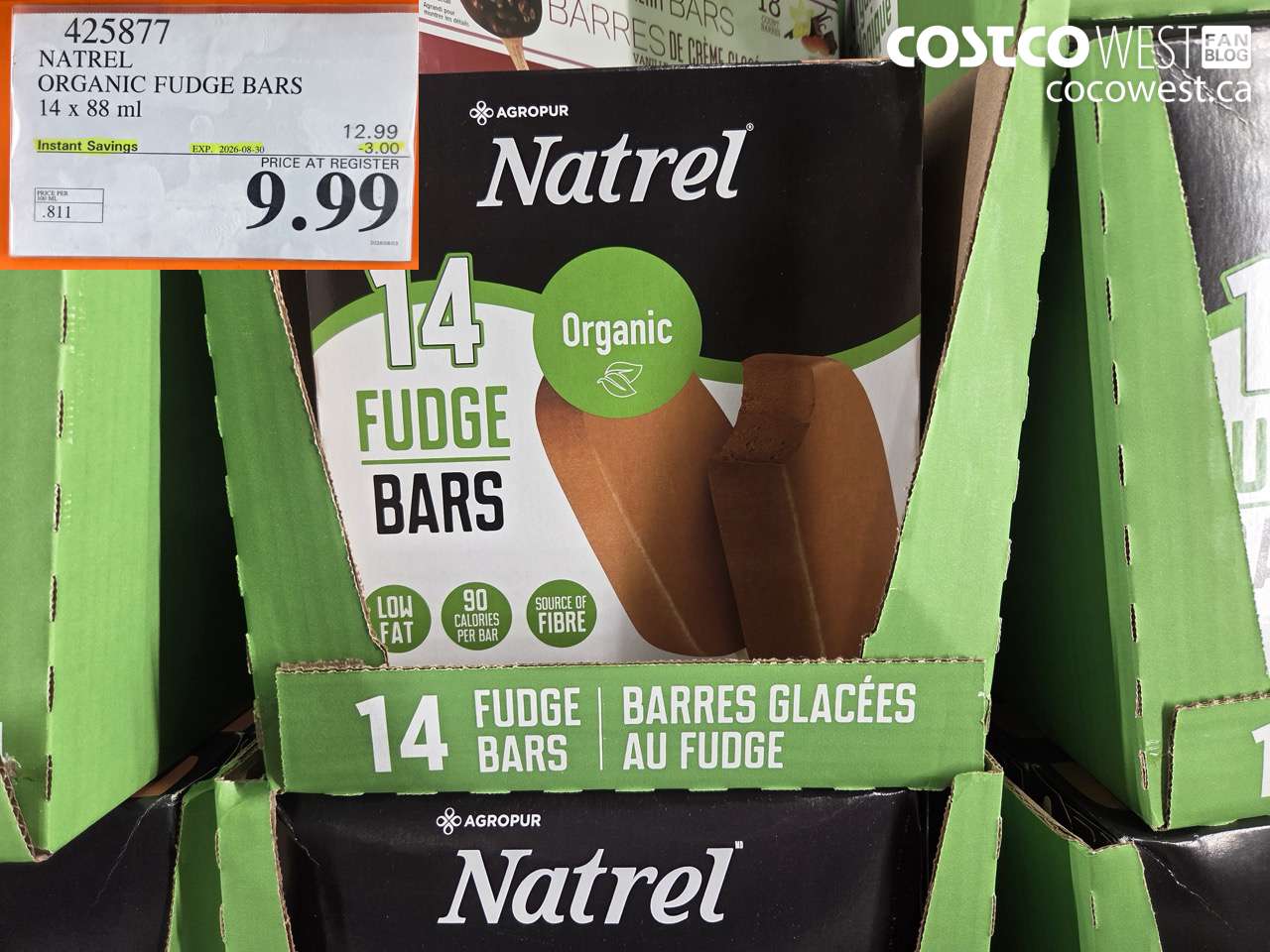 425877 NATREL ORGANIC FUDGE BARS 14 X 88 ML ($3.00 INSTANT SAVINGS EXPIRES ON 2026-08-30) $9.99