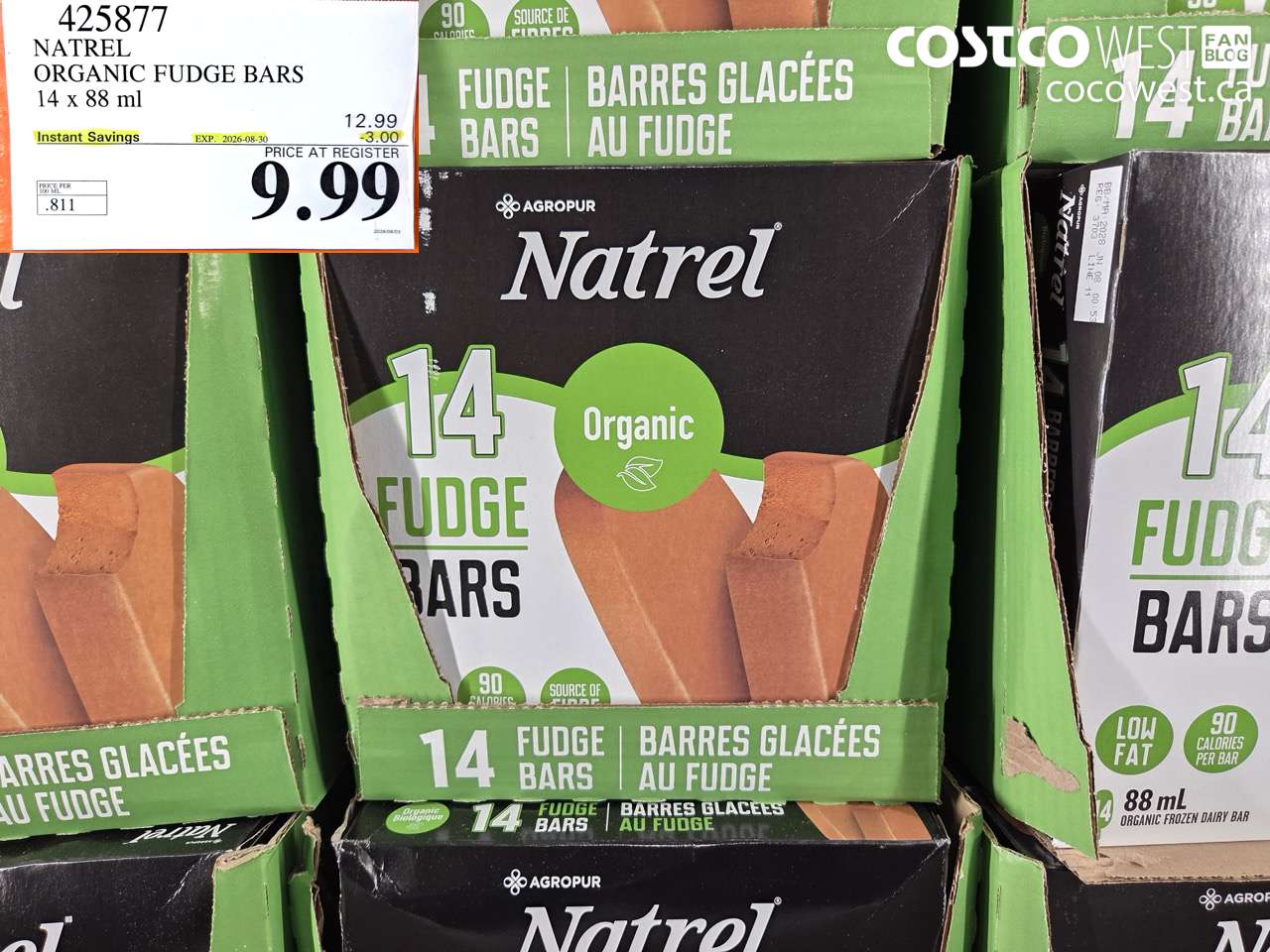 425877 NATREL ORGANIC FUDGE BARS 14 X 88 ML ($3.00 INSTANT SAVINGS EXPIRES ON 2026-08-30) $9.99