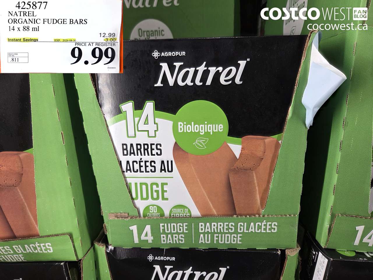 425877 NATREL ORGANIC FUDGE BARS 14 X 88 ML ($3.00 INSTANT SAVINGS EXPIRES ON 2026-08-30) $9.99