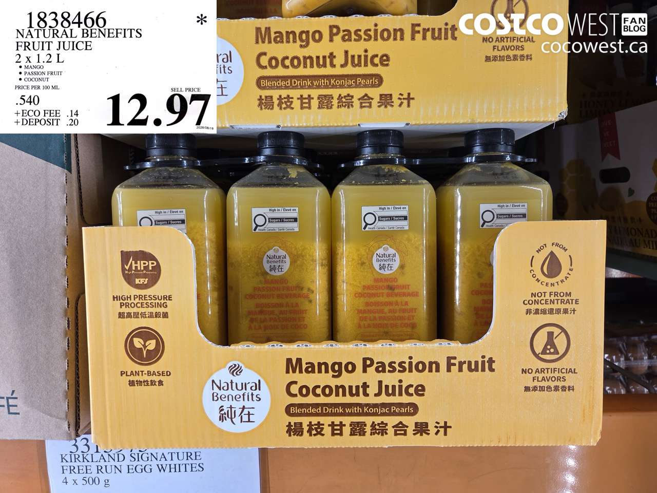 1838466 NATURAL BENEFITS FRUIT JUICE 2 X 1.2 L $12.97
