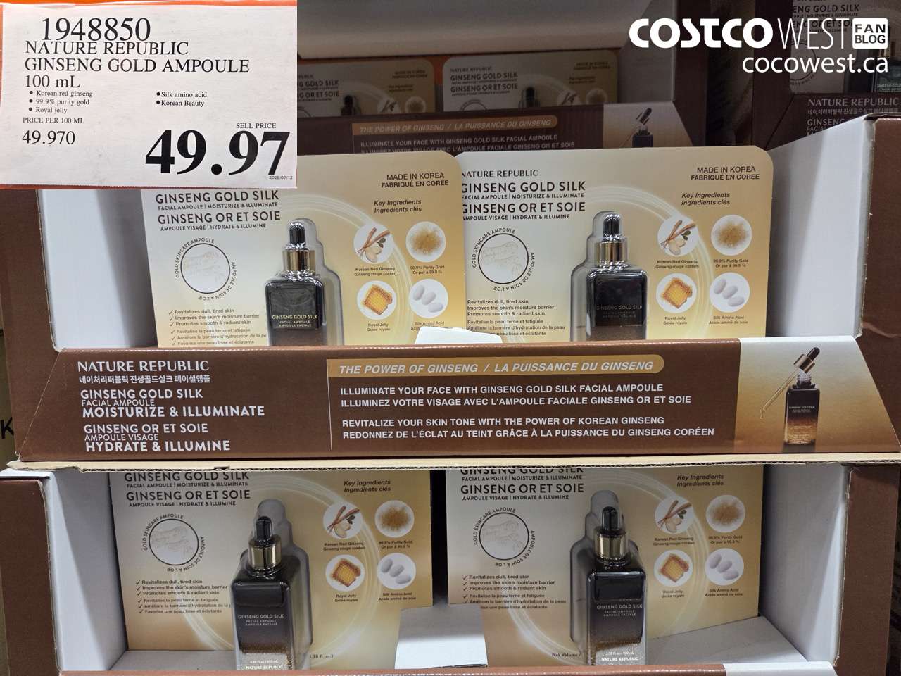 1948850 NATURE REPUBLIC GINSENG GOLD AMPOULE 100 ML $49.97