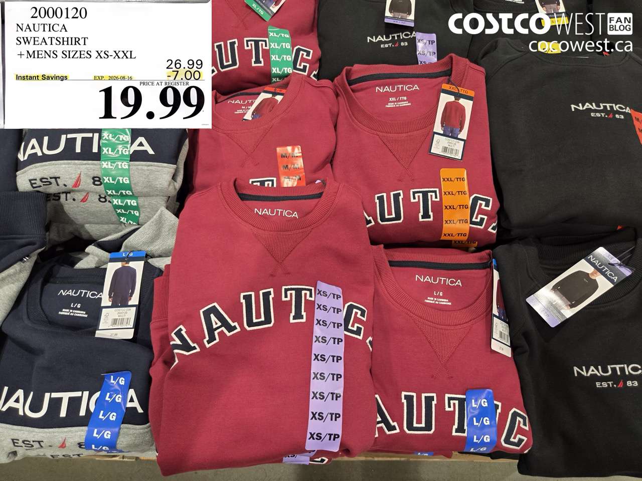 2000120 NAUTICA SWEATSHIRT +MENS SIZES XS-XXL ($7.00 INSTANT SAVINGS EXPIRES ON 2026-08-16) $19.99
