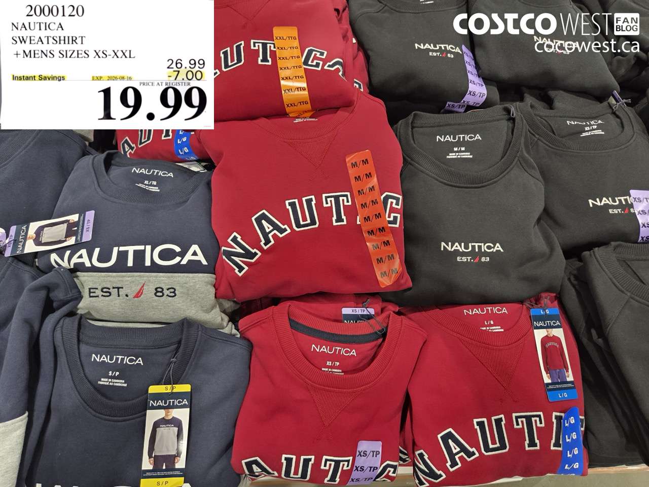 2000120 NAUTICA SWEATSHIRT MENS SIZES XS-XXL ($7.00 INSTANT SAVINGS EXPIRES ON 2026-08-16) $19.99