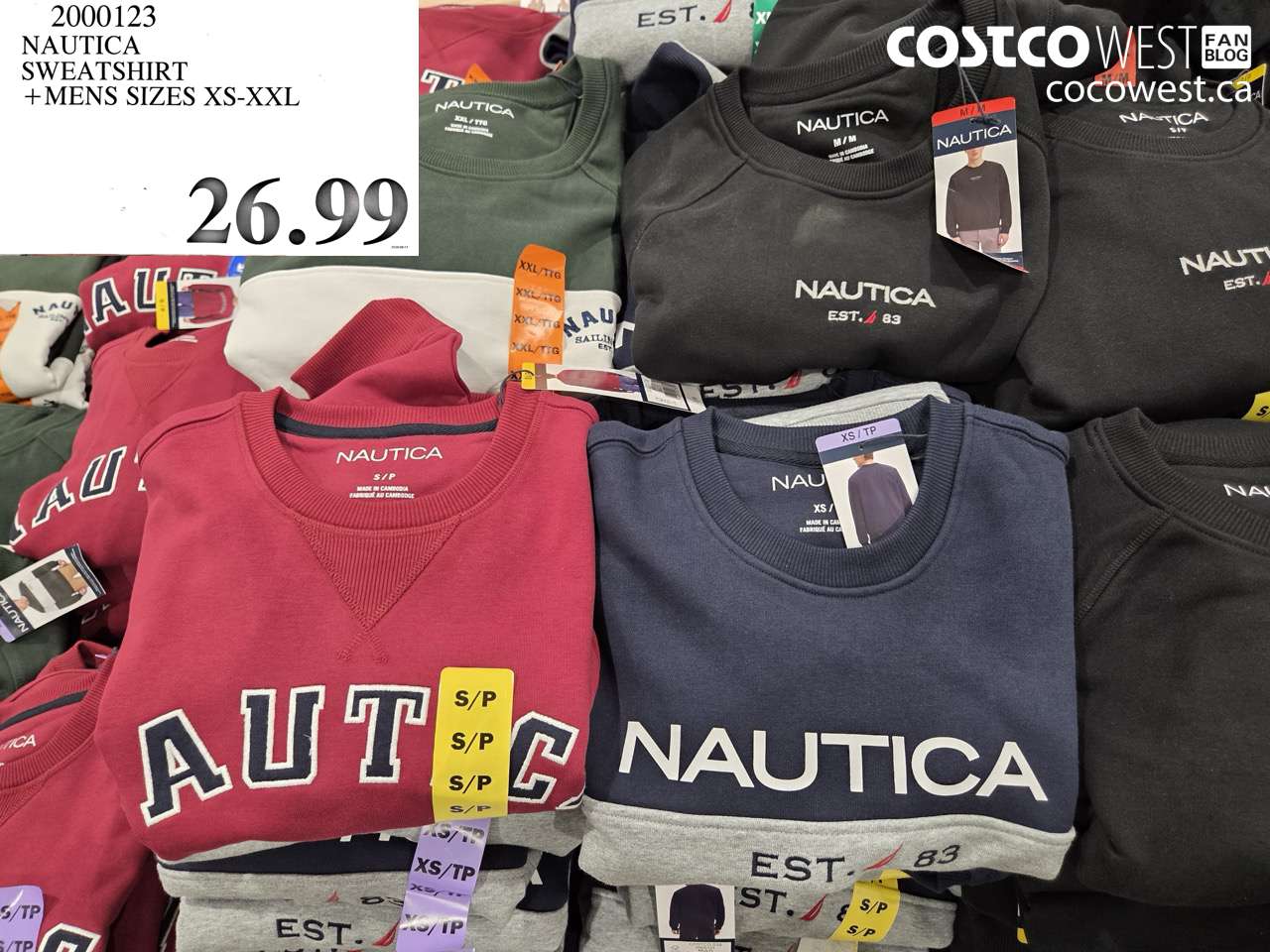 2000123 NAUTICA SWEATSHIRT MENS SIZES XS-XXL $26.99
