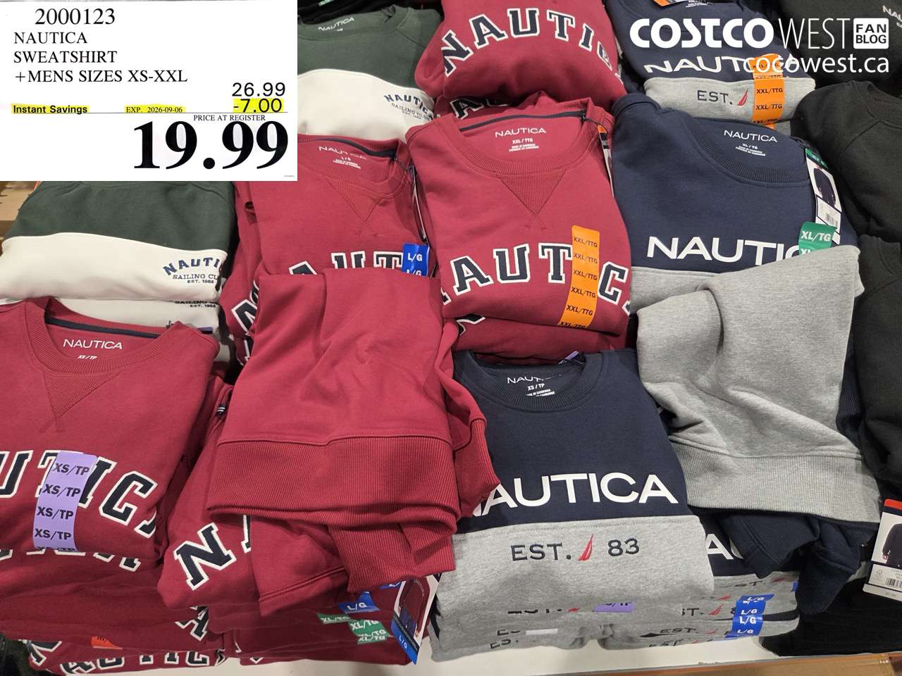 2000123 NAUTICA SWEATSHIRT MENS SIZES XS-XXL ($7.00 INSTANT SAVINGS EXPIRES ON 2026-09-06) $19.99
