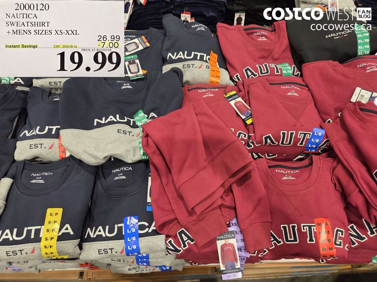 2000120 NAUTICA SWEATSHIRT + MENS SIZES XS-XXL ($7.00 INSTANT SAVINGS EXPIRES ON 2026-08-16) $19.99
