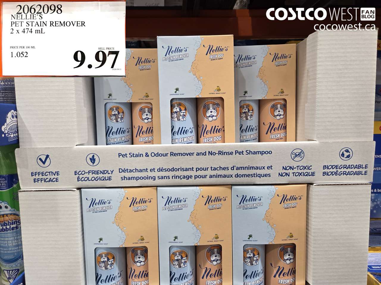 2062098 NELLIE'S PET STAIN REMOVER 2 X 474 ML $9.97
