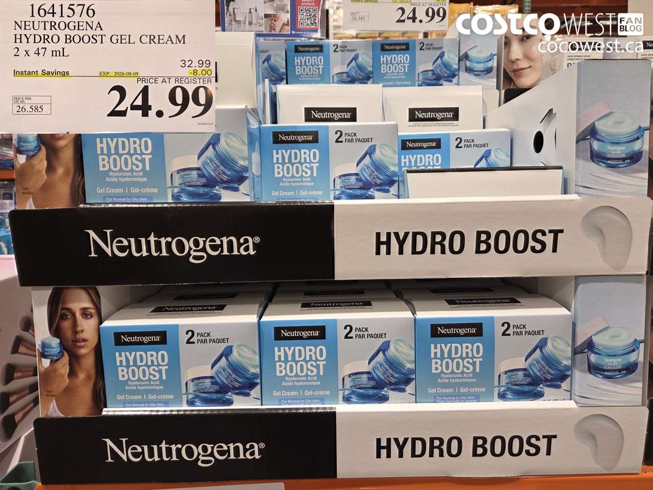 1641576 NEUTROGENA HYDRO BOOST GEL CREAM 2 X 47 ML ($8.00 INSTANT SAVINGS EXPIRES ON 2026-08-09) $24.99