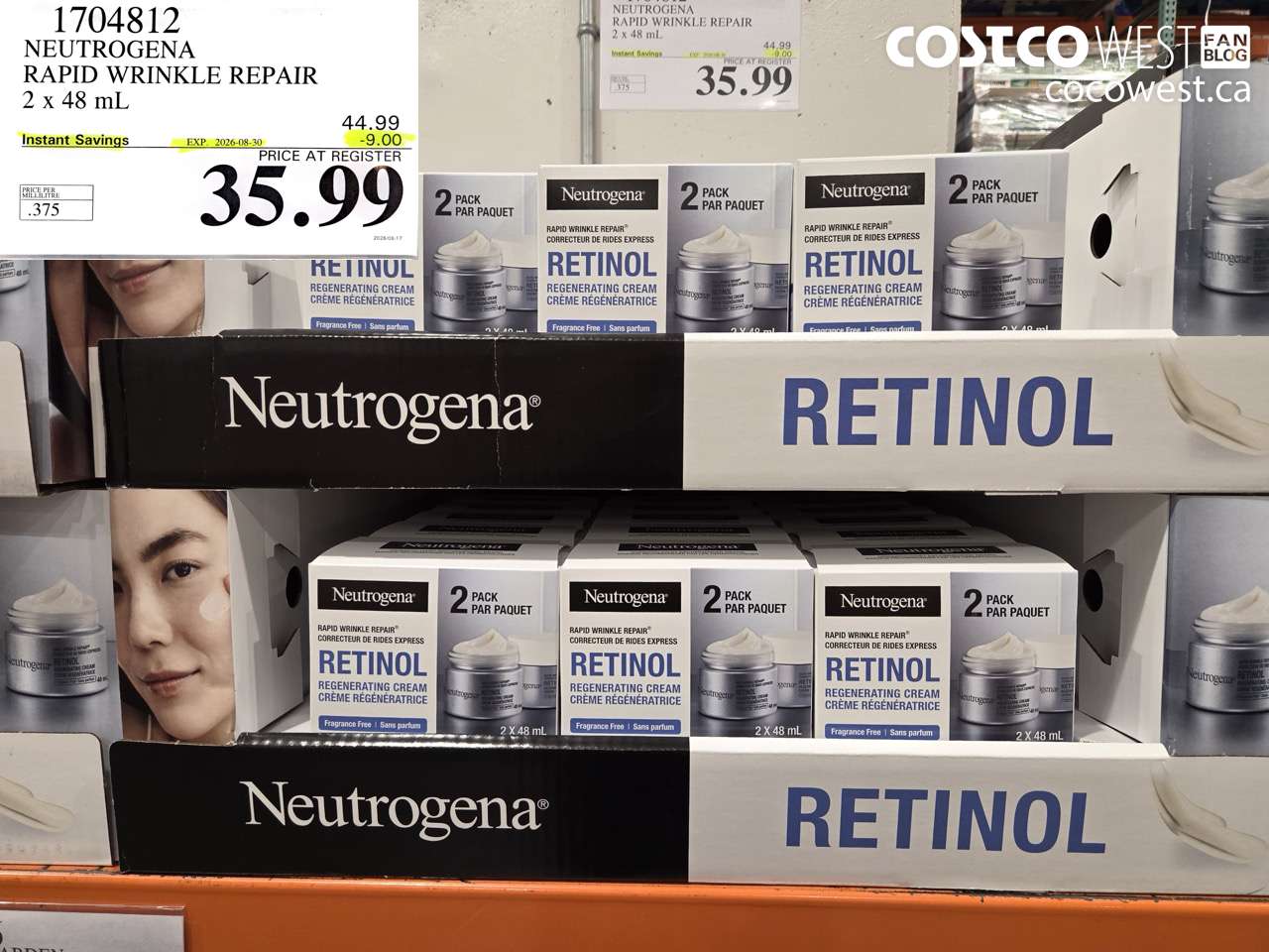 1704812 NEUTROGENA RAPID WRINKLE REPAIR 2 X 48 ML ($9.00 INSTANT SAVINGS EXPIRES ON 2026-08-30) $35.99