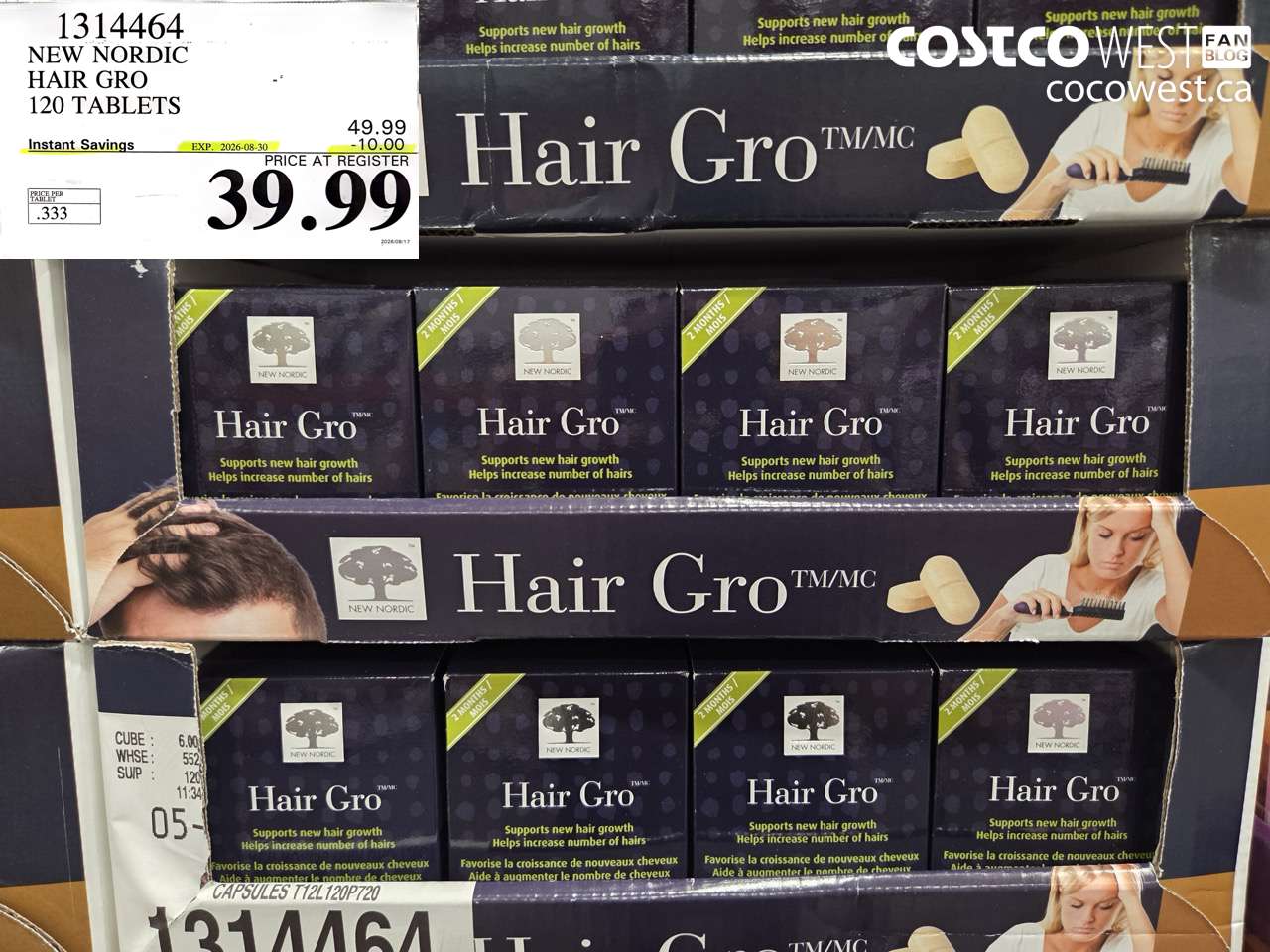 1314464 NEW NORDIC HAIR GRO 120 TABLETS ($10.00 INSTANT SAVINGS EXPIRES ON 2026-08-30) $39.99