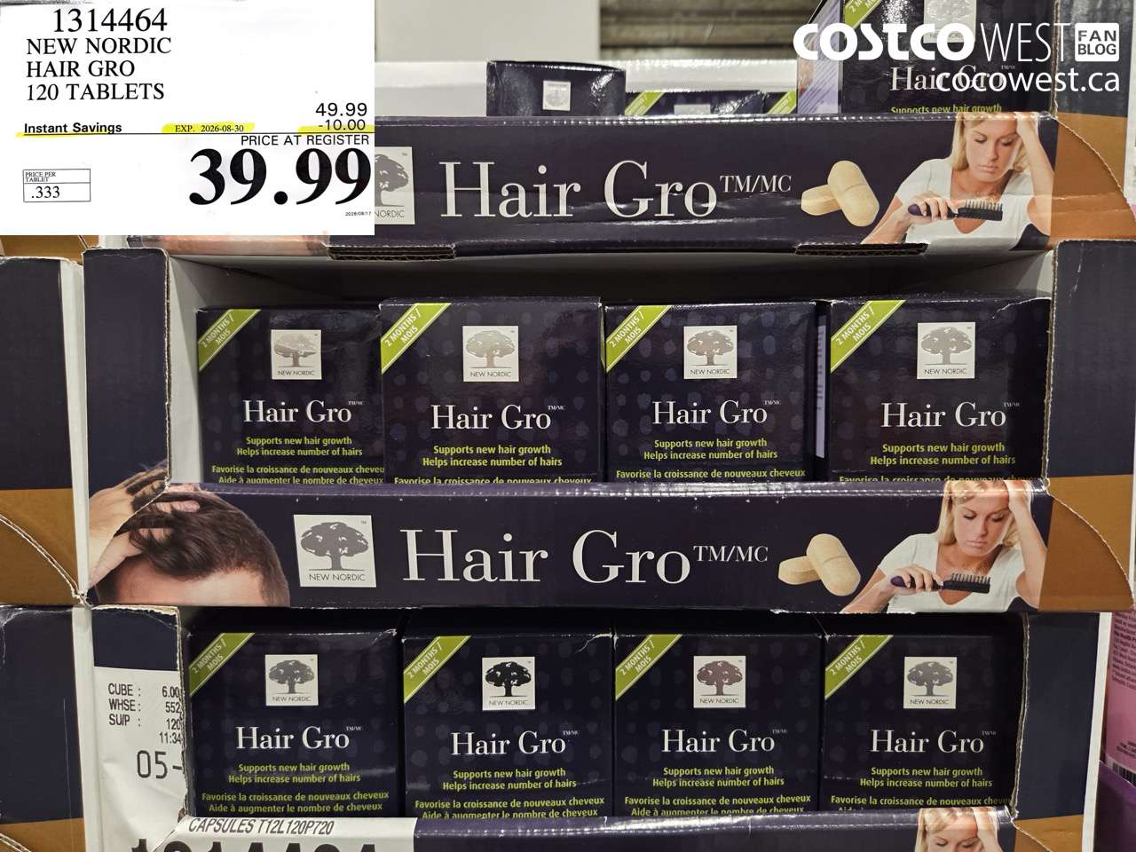 1314464 NEW NORDIC HAIR GRO 120 TABLETS ($10.00 INSTANT SAVINGS EXPIRES ON 2026-08-30) $39.99