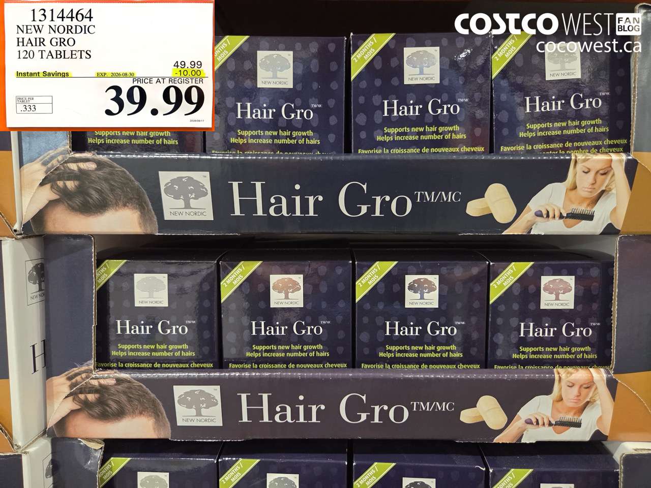 1314464 NEW NORDIC HAIR GRO 120 TABLETS ($10.00 INSTANT SAVINGS EXPIRES ON 2026-08-30) $39.99