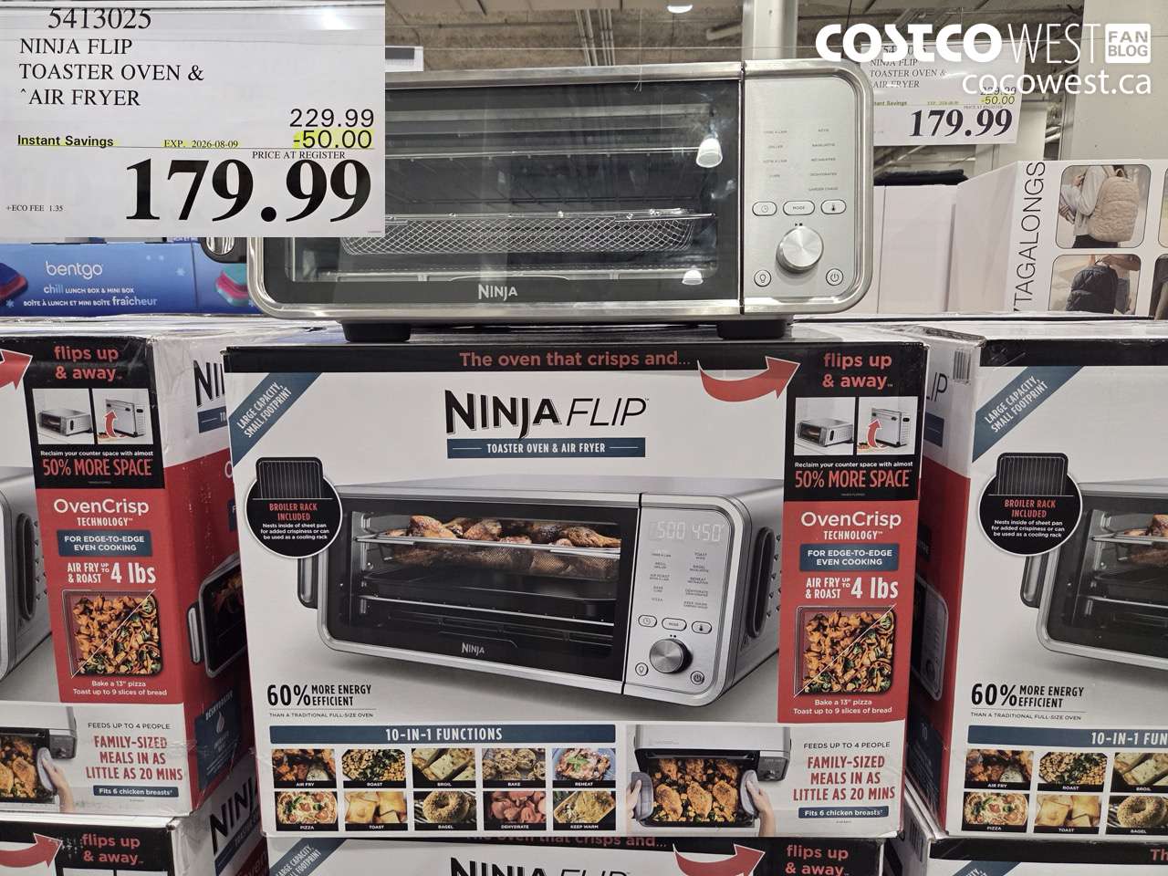 5413025 NINJA FLIP TOASTER OVEN & AIR FRYER ($50.00 INSTANT SAVINGS EXPIRES ON 2026-08-09) $179.99