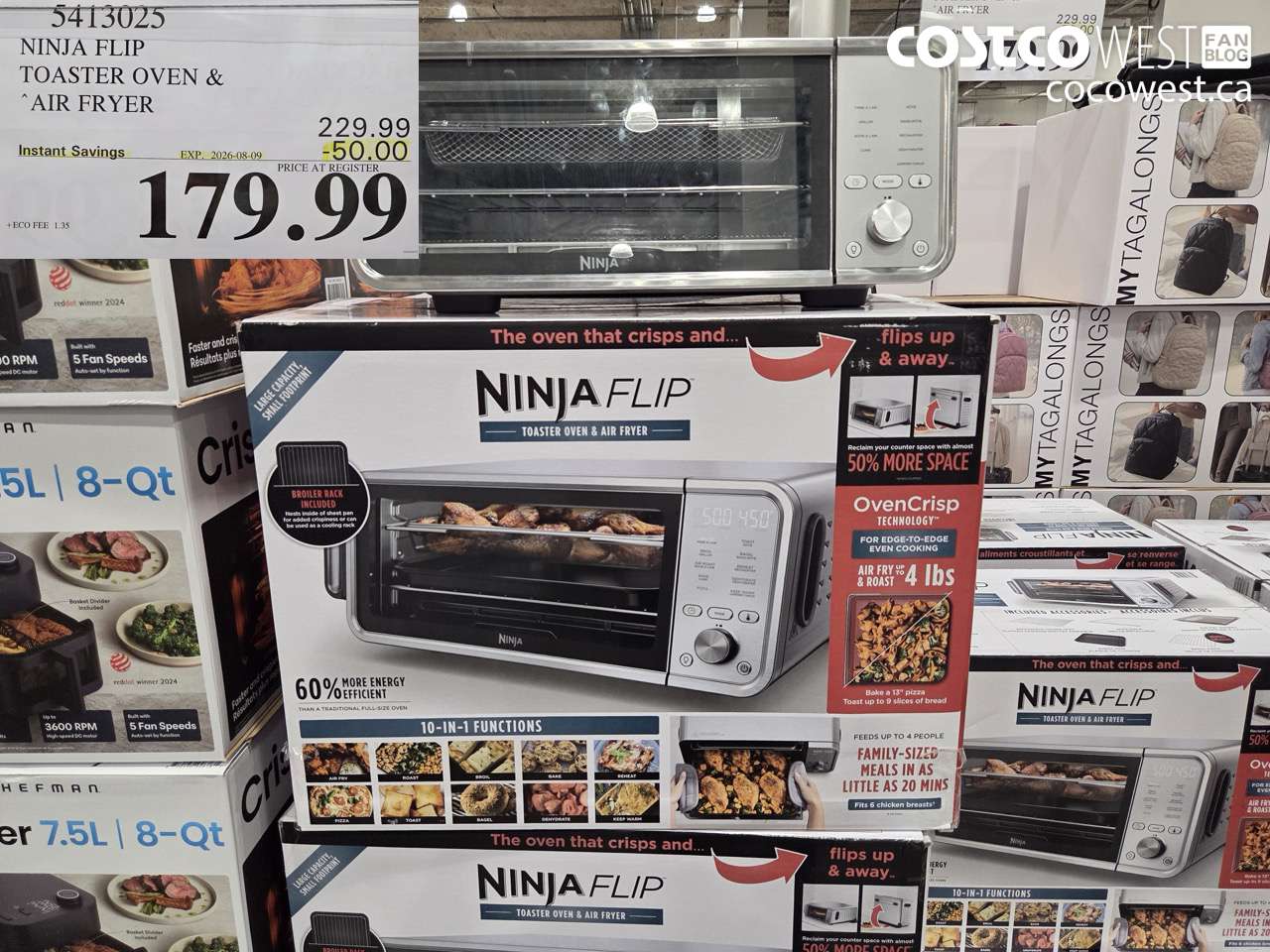 5413025 NINJA FLIP TOASTER OVEN & AIR FRYER ($50.00 INSTANT SAVINGS EXPIRES ON 2026-08-09) $179.99