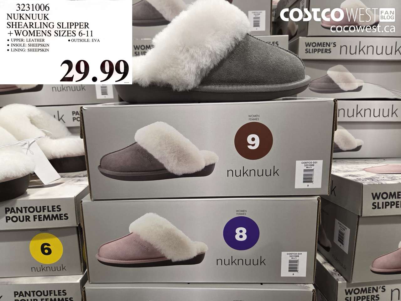 3231006 NUKNUUK SHEARLING SLIPPER WOMENS SIZES 6-11 $29.99