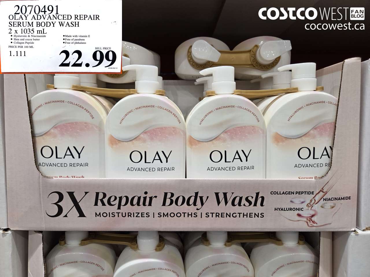 2070491 OLAY ADVANCED REPAIR SERUM BODY WASH 2 X 1035 ML $22.99