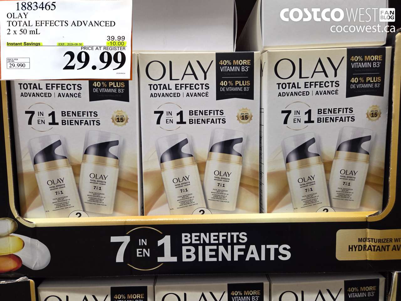 1883465 OLAY TOTAL EFFECTS ADVANCED 2 X 50 ML ($10.00 INSTANT SAVINGS EXPIRES ON 2026-08-30) $29.99