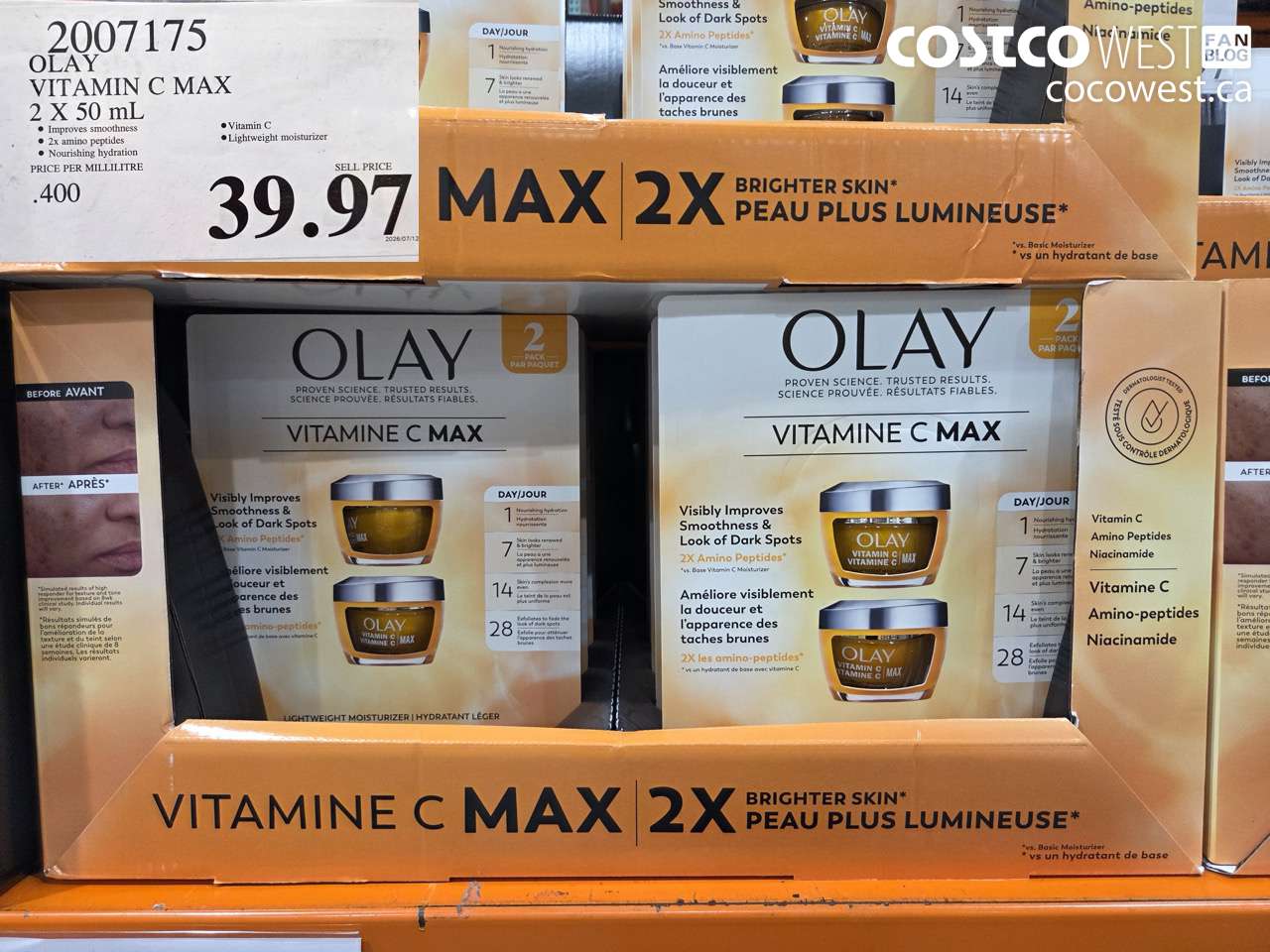 2007175 OLAY VITAMIN C MAX 2 X 50 ML $39.97