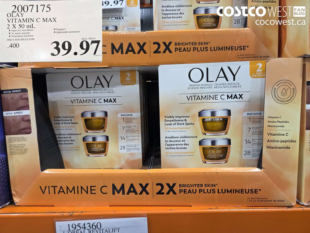 2007175 OLAY VITAMIN C MAX 2 X 50 ML $39.97