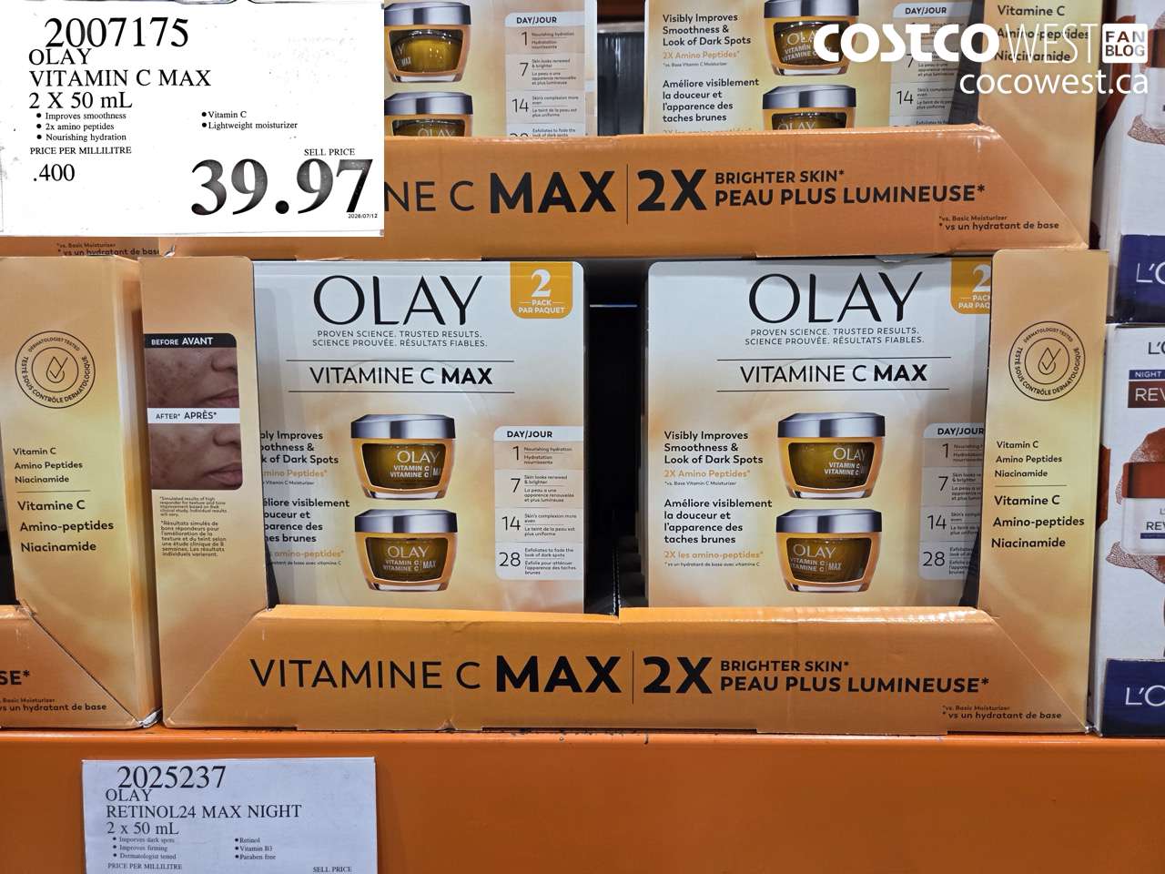 2007175 OLAY VITAMIN C MAX 2 X 50 ML $39.97